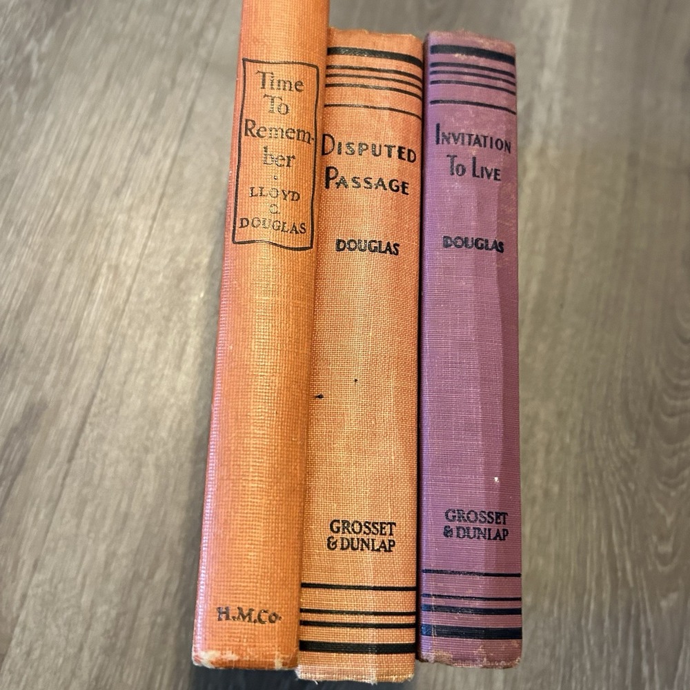 Vintage Set Of 3 Lloyd C Douglas Books 1930s, 40's 50's Aesthetic Library Decor